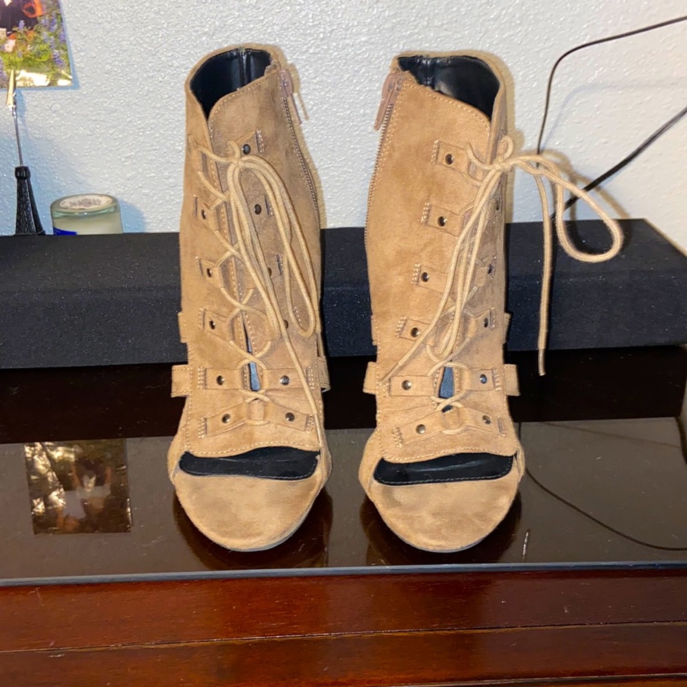 Suede Tan Heels